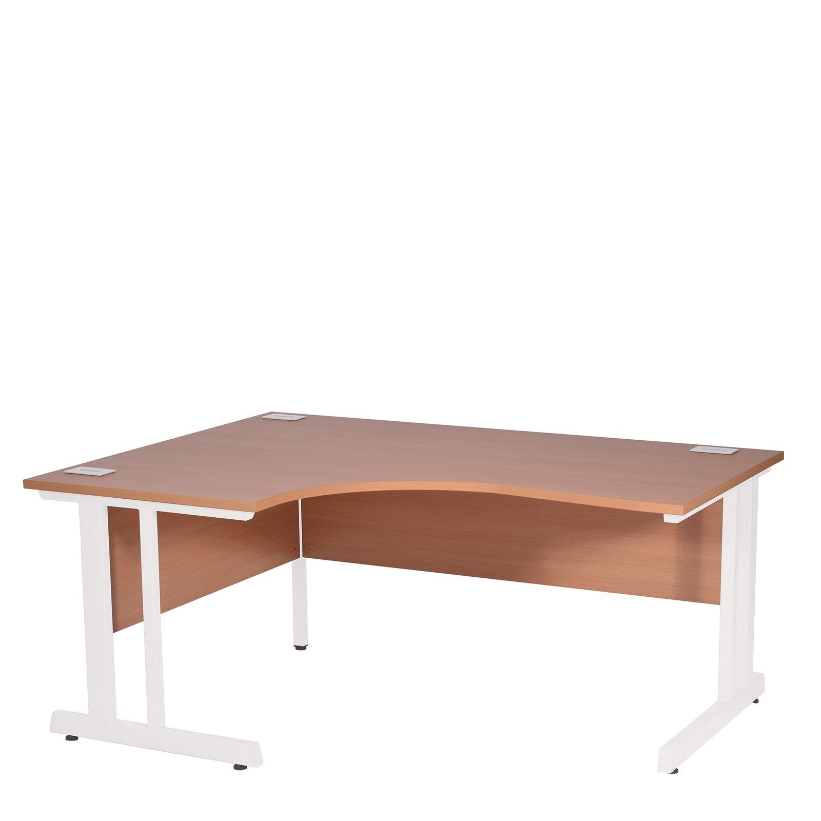 Ergonomic Left Hand Corner Desk - 1400mm Wide with Cable Management & Modesty Panels - Office Products Online