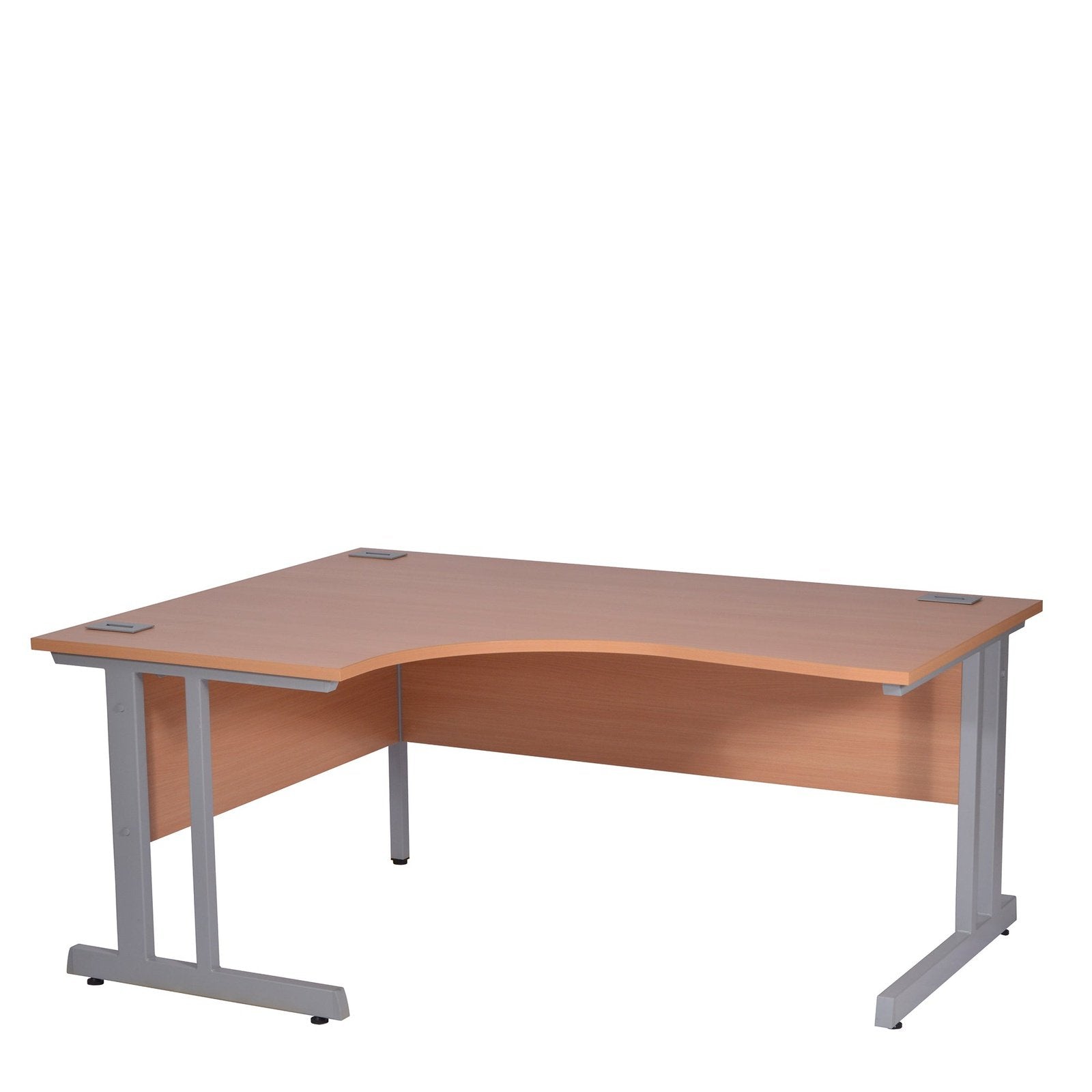 Ergonomic Left Hand Corner Desk - 1400mm Wide with Cable Management & Modesty Panels - Office Products Online