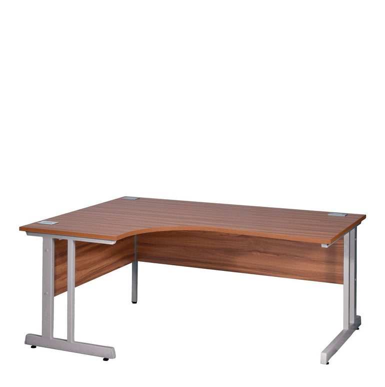 Ergonomic Left Hand Corner Desk - 1400mm Wide with Cable Management & Modesty Panels - Office Products Online
