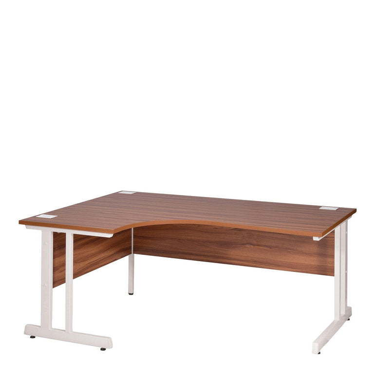 Ergonomic Left Hand Corner Desk - 1600mm Wide with Cable Management & Modesty Panels - Office Products Online