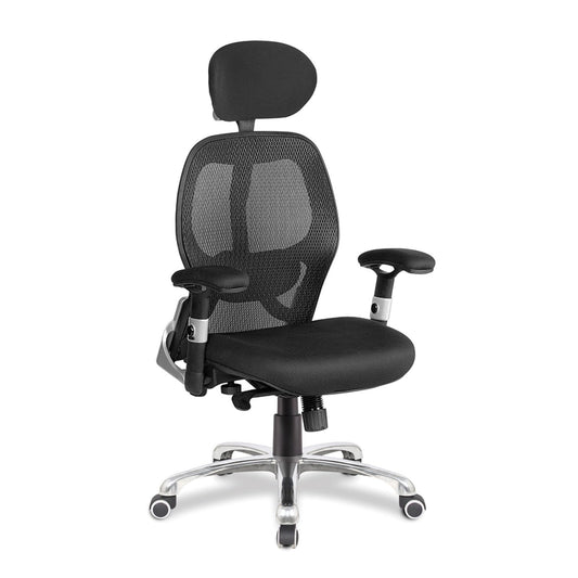 Ergonomic Luxury High Back Executive Mesh Chair with Chrome Base Certified for 24 Hour Use - Black - Office Products Online