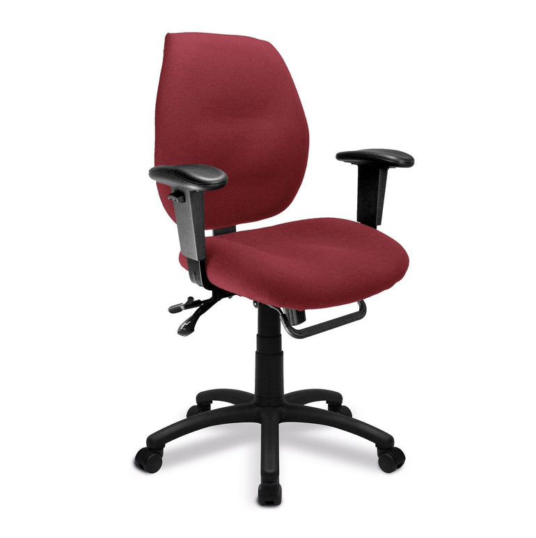 Ergonomic Medium Back Multi-Functional Synchronous Operator Chair with Adjustable Arms - Office Products Online