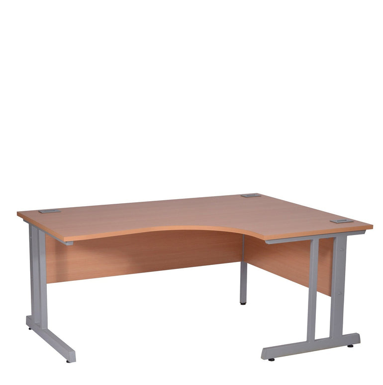 Ergonomic Right Hand Corner Desk - 1400mm Wide with Cable Management & Modesty Panels - Office Products Online