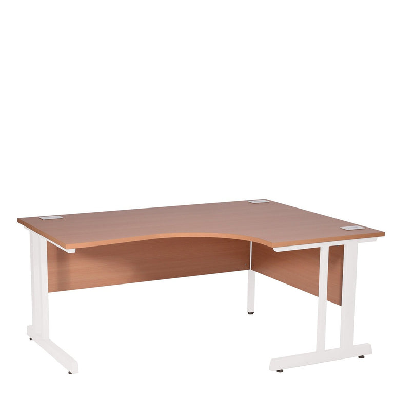 Ergonomic Right Hand Corner Desk - 1400mm Wide with Cable Management & Modesty Panels - Office Products Online