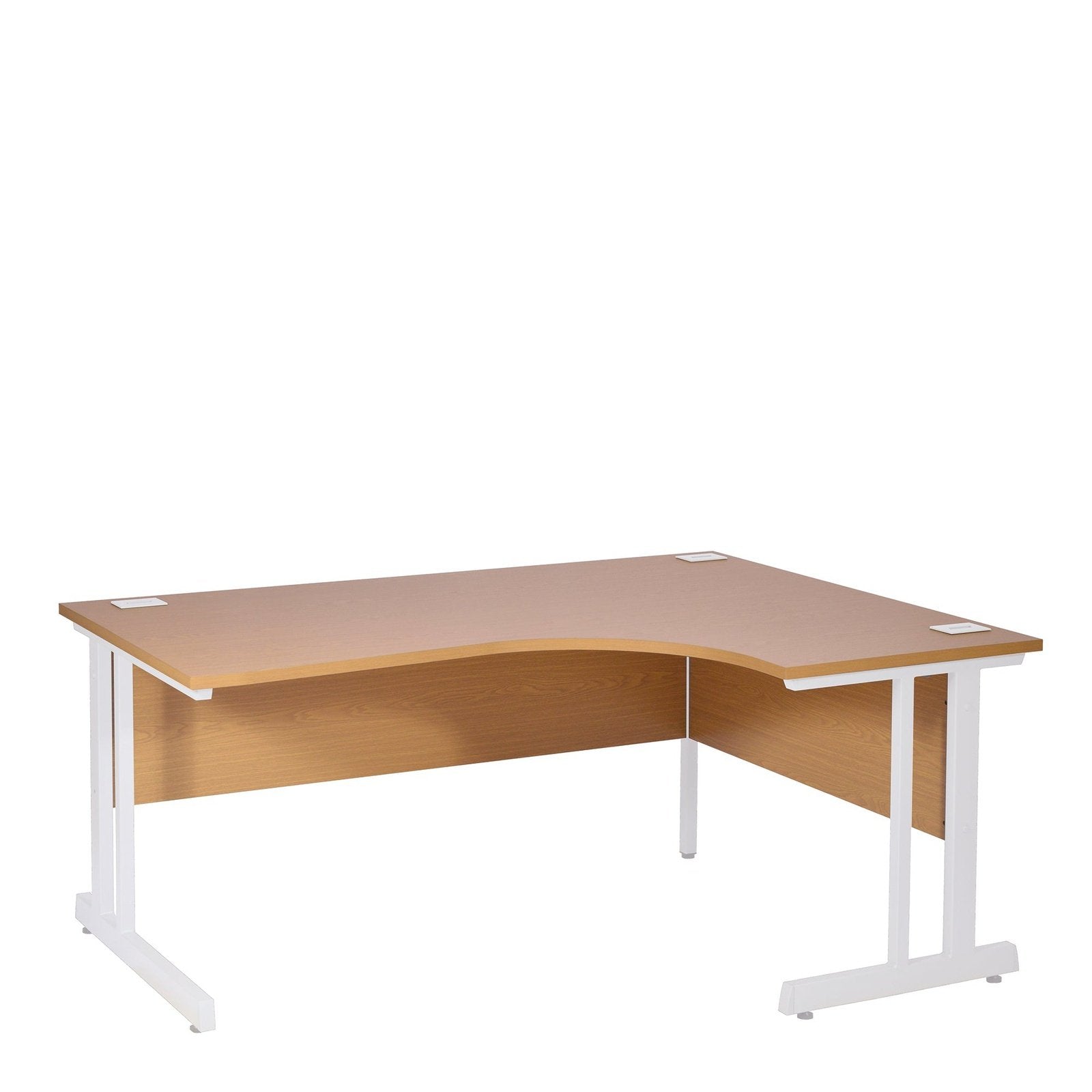 Ergonomic Right Hand Corner Desk - 1400mm Wide with Cable Management & Modesty Panels - Office Products Online