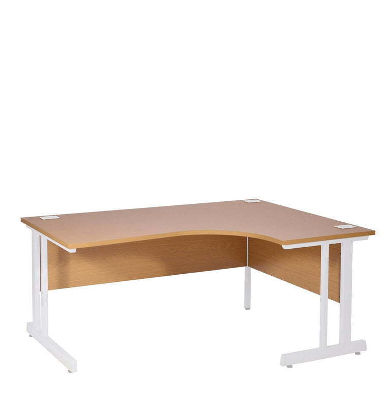 Ergonomic Right Hand Corner Desk - 1400mm Wide with Cable Management & Modesty Panels - Office Products Online