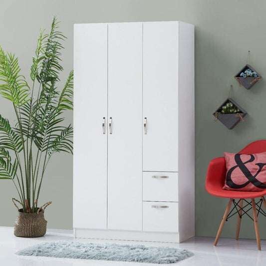 Essentials Door Double Wardrobe Drawers allhomely