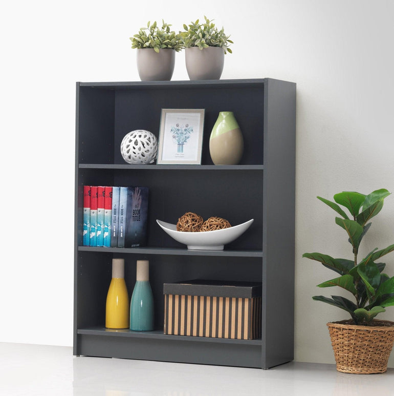 Essentials Low Wide Bookcase allhomely