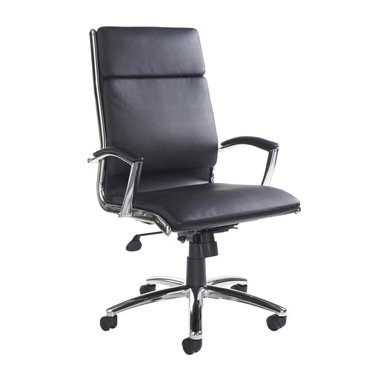 Florence high back executive chair - black leather faced - Office Products Online