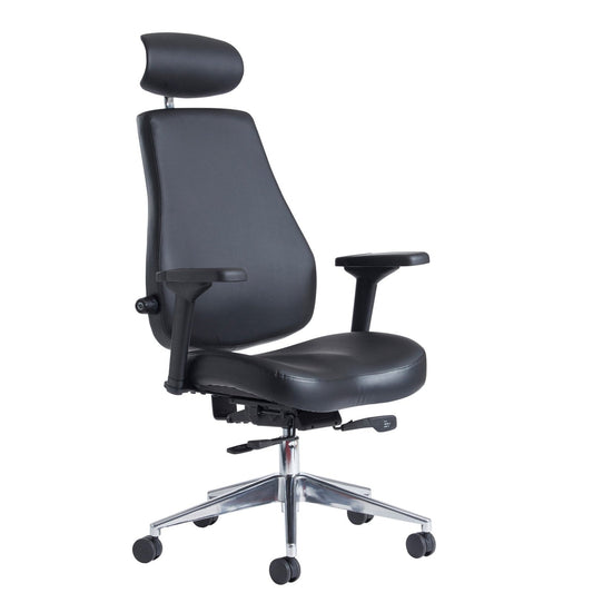 Franklin high back 24 hour task chair - black faux leather - Office Products Online