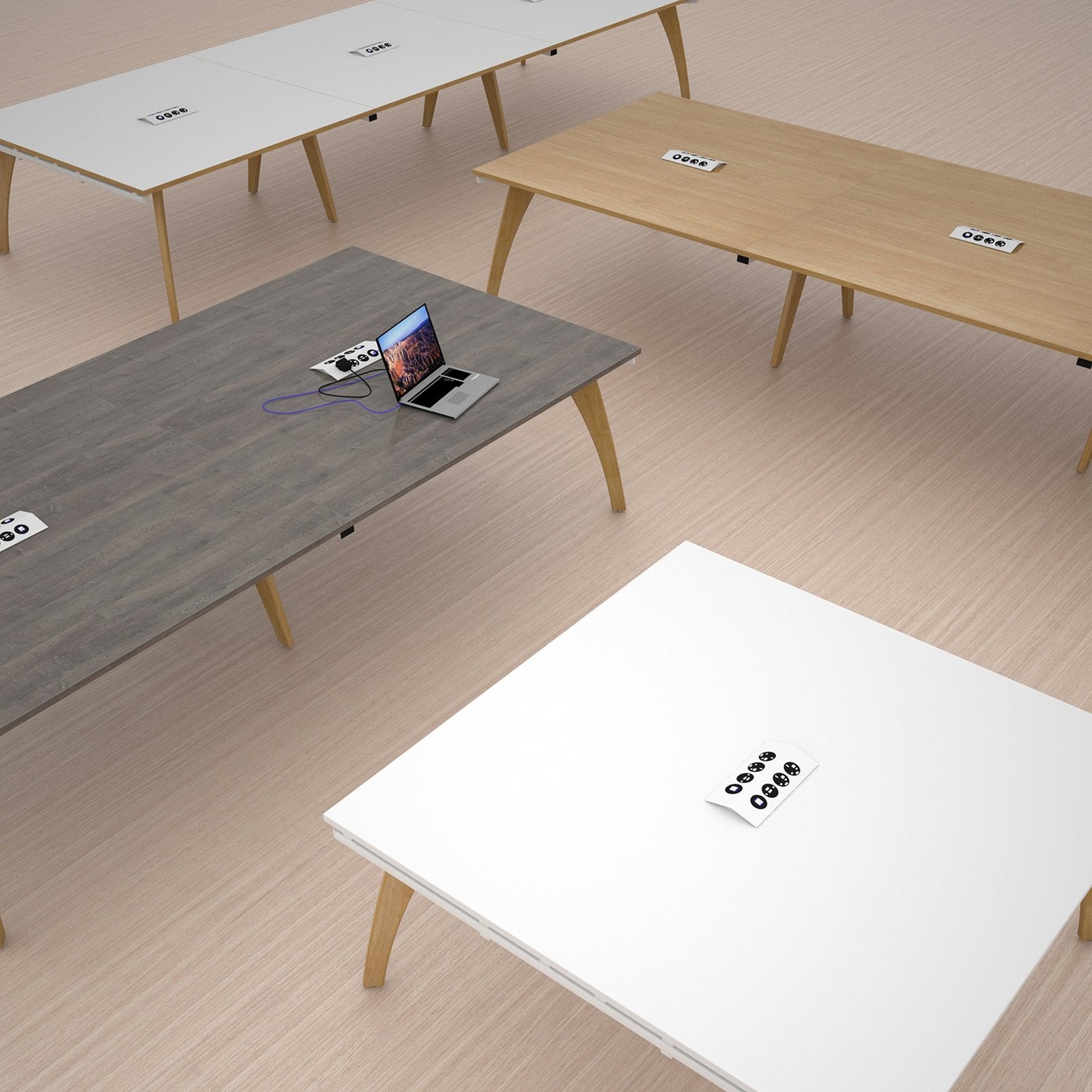Fuze boardroom table add on unit x 1600mm - frame, white top - Office Products Online