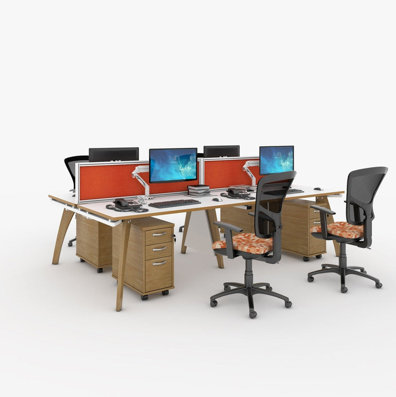 Fuze triple to back desks 1600 deep - Office Products Online