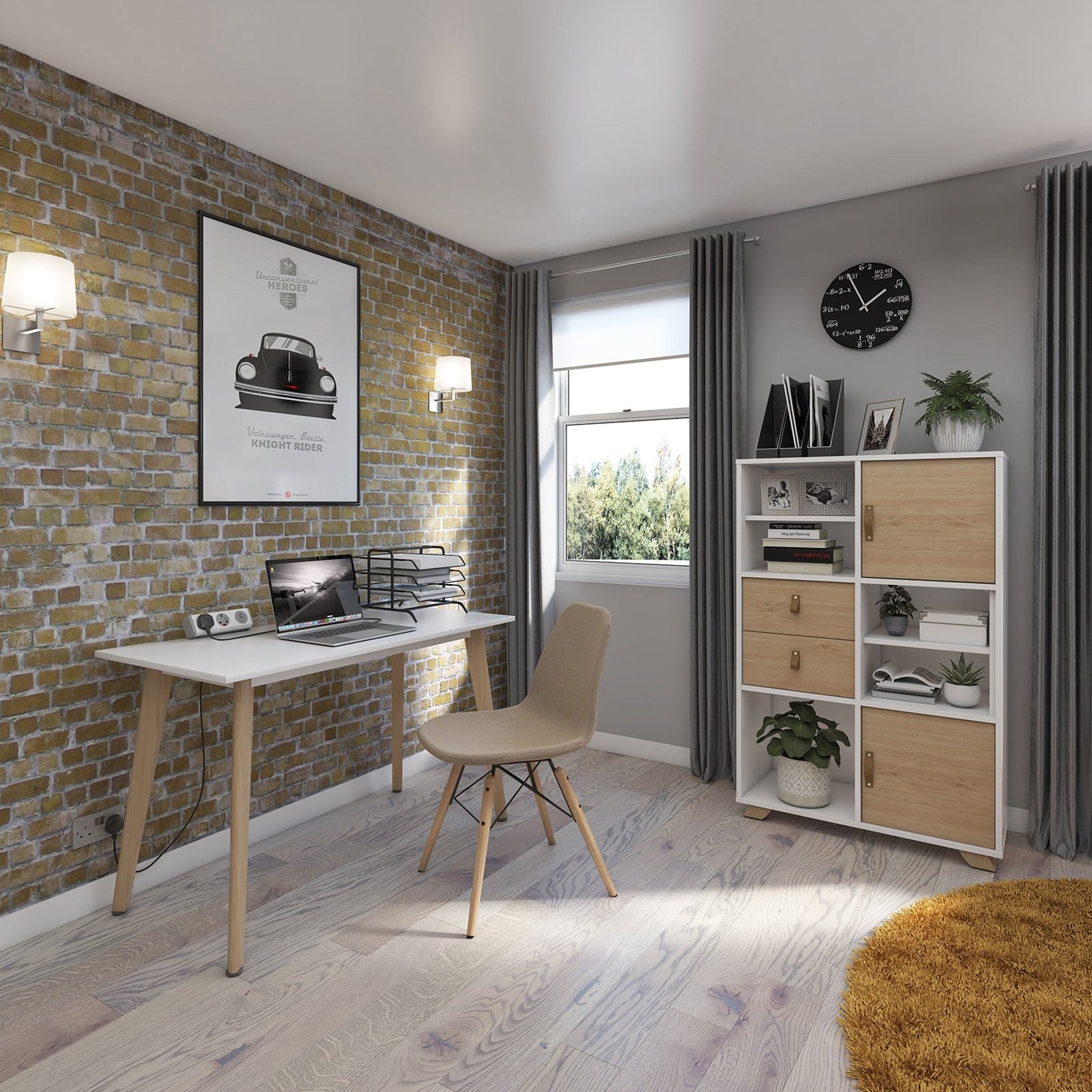 Giza cube storage unit with wooden legs - Office Products Online