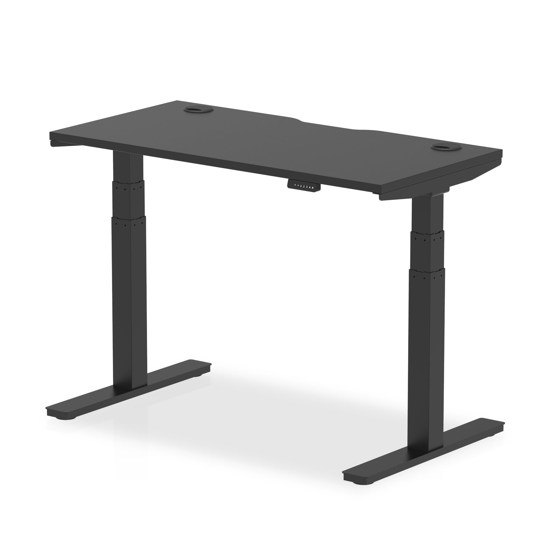 Air Black Series Slimline Height Adjustable Desk - 1200-1800mm Width, 660-1310mm Height, MFC Material, 5-Year Guarantee, Self-Assembly