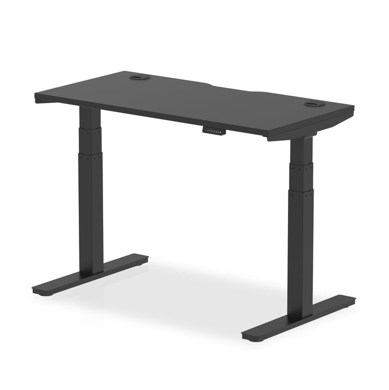 Air Black Series Slimline Height Adjustable Desk - 1200-1800mm Width, 660-1310mm Height, MFC Material, 5-Year Guarantee, Self-Assembly