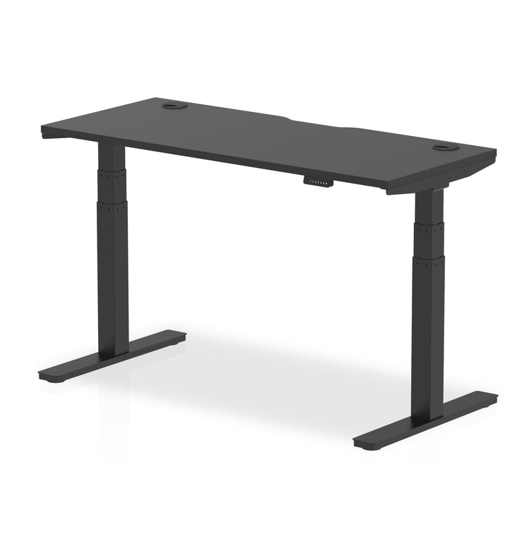 Air Black Series Slimline Height Adjustable Desk - 1200-1800mm Width, 660-1310mm Height, MFC Material, 5-Year Guarantee, Self-Assembly