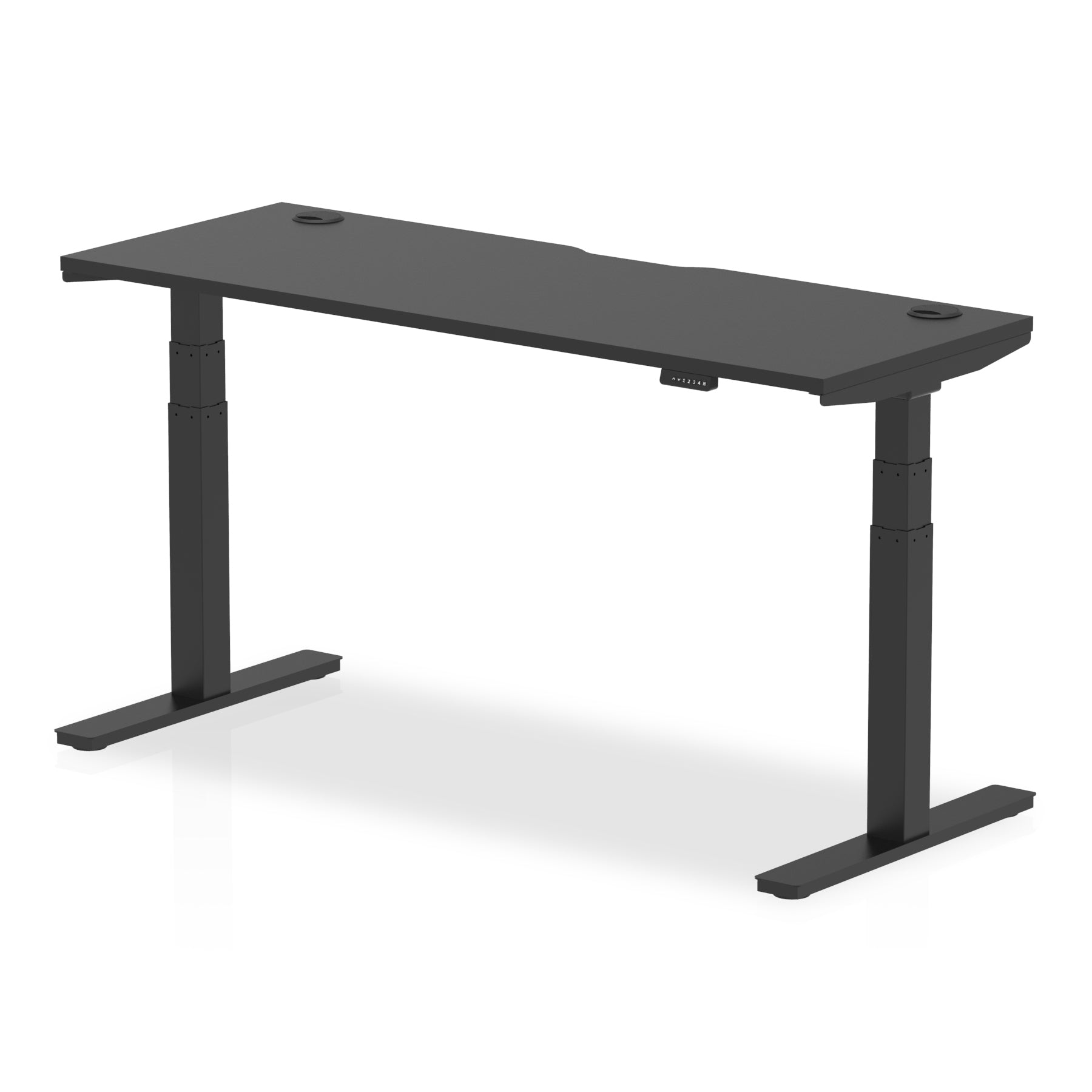 Air Black Series Slimline Height Adjustable Desk - 1200-1800mm Width, 660-1310mm Height, MFC Material, 5-Year Guarantee, Self-Assembly