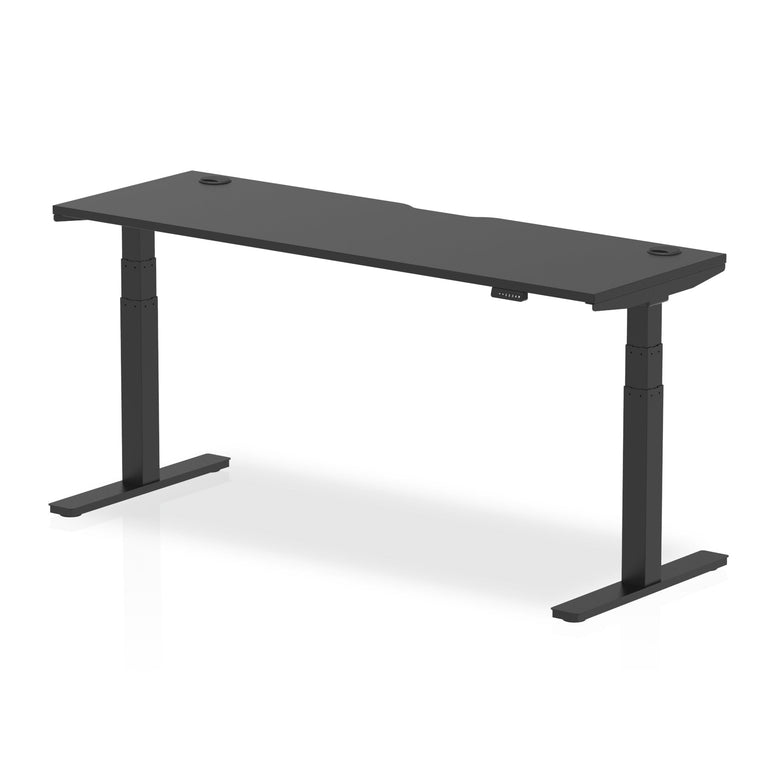 Air Black Series Slimline Height Adjustable Desk - 1200-1800mm Width, 660-1310mm Height, MFC Material, 5-Year Guarantee, Self-Assembly