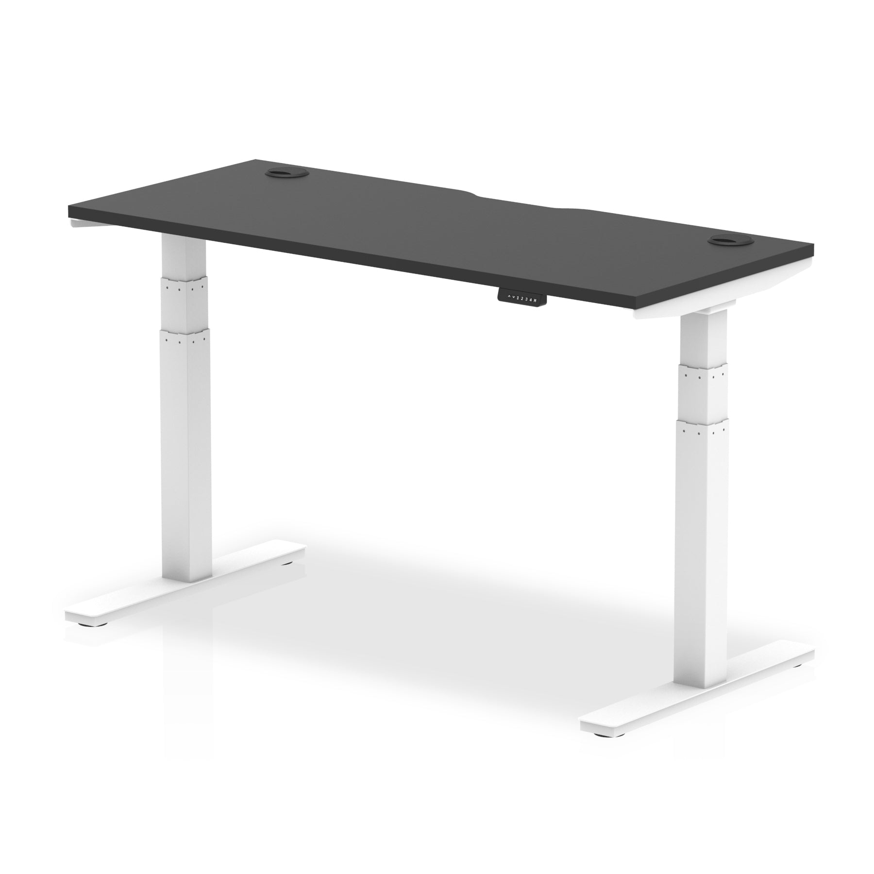 Air Black Series Slimline Height Adjustable Desk - 1200-1800mm Width, 660-1310mm Height, MFC Material, 5-Year Guarantee, Self-Assembly