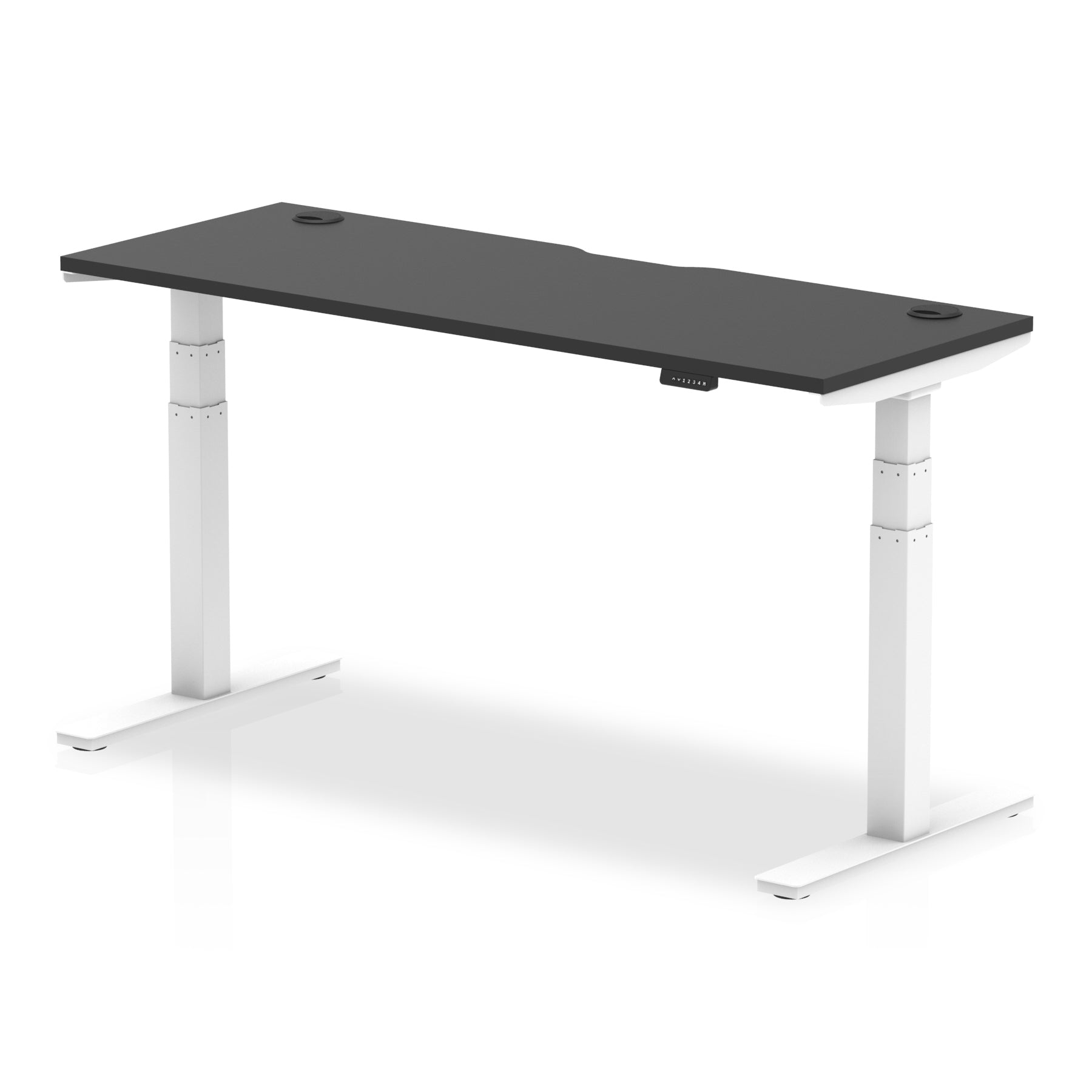 Air Black Series Slimline Height Adjustable Desk - 1200-1800mm Width, 660-1310mm Height, MFC Material, 5-Year Guarantee, Self-Assembly