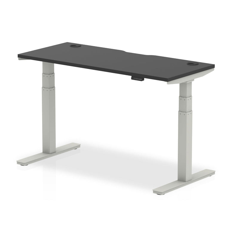 Air Black Series Slimline Height Adjustable Desk - 1200-1800mm Width, 660-1310mm Height, MFC Material, 5-Year Guarantee, Self-Assembly