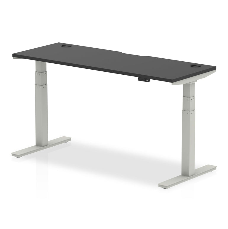 Air Black Series Slimline Height Adjustable Desk - 1200-1800mm Width, 660-1310mm Height, MFC Material, 5-Year Guarantee, Self-Assembly