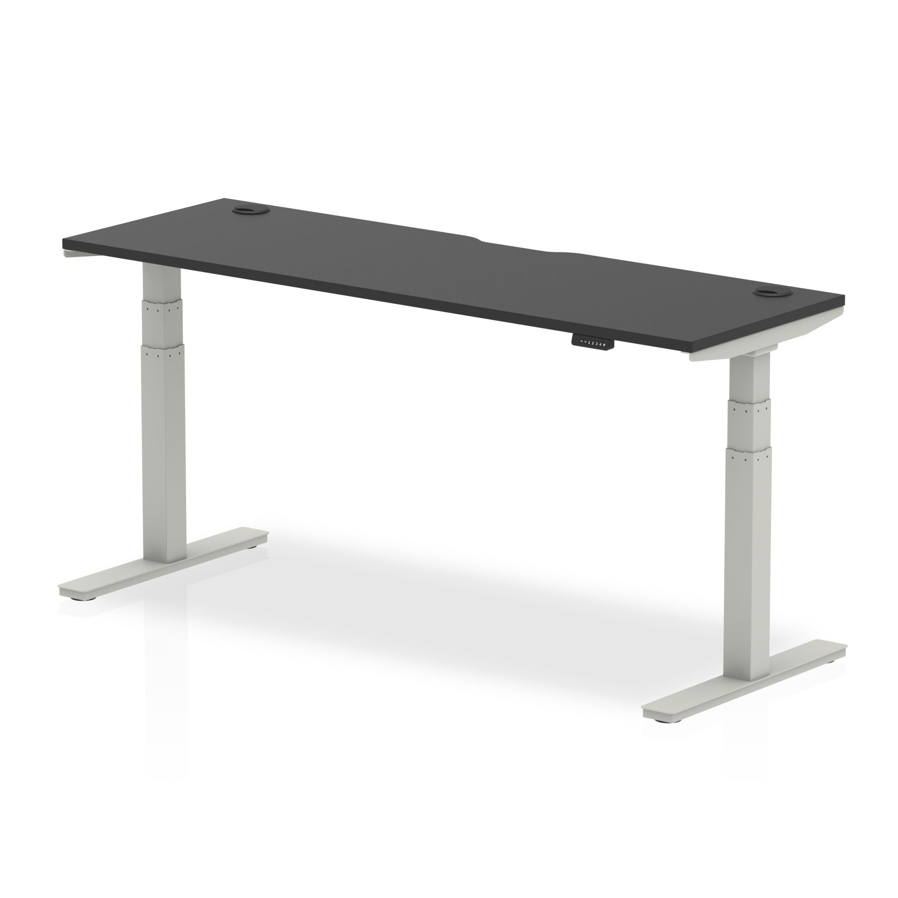 Air Black Series Slimline Height Adjustable Desk - 1200-1800mm Width, 660-1310mm Height, MFC Material, 5-Year Guarantee, Self-Assembly