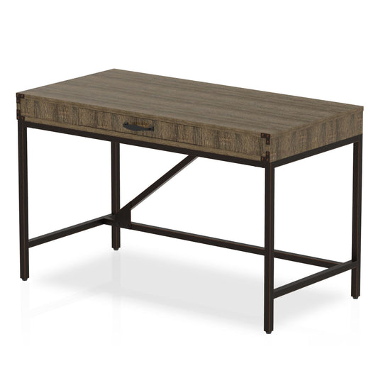 Chester Boutique Desk - MDF Rectangular 1200x600mm, Gunmetal Grey H-Frame Legs, 1 Drawer, Self-Assembly, 5-Year Guarantee