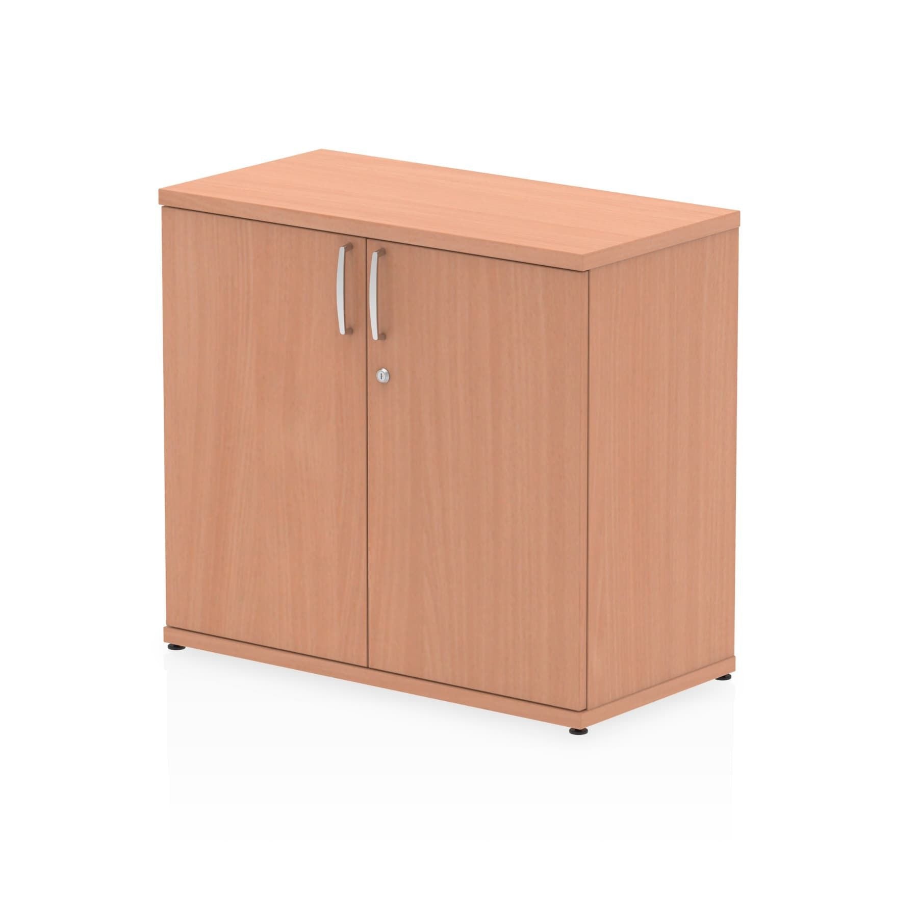 Impulse Desk High Cupboard - 800mm Width, 600mm Depth, 730mm Height, 25mm Thickness, 2 Adjustable Shelves, Lockable, 5-Year Guarantee, 44kg, MFC Material