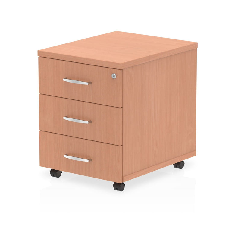 Impulse Mobile Pedestal - 2/3 Lockable Drawers, MFC Material, 430x500x510mm, 25mm Thickness, 5-Year Guarantee