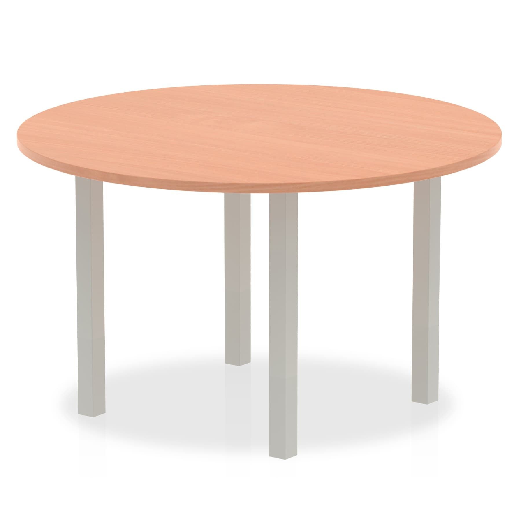 Impulse Round Table with Post Leg - 1000x1000 or 1200x1200 MFC Top, 5-Year Guarantee, Self-Assembly, Multiple Frame Colors