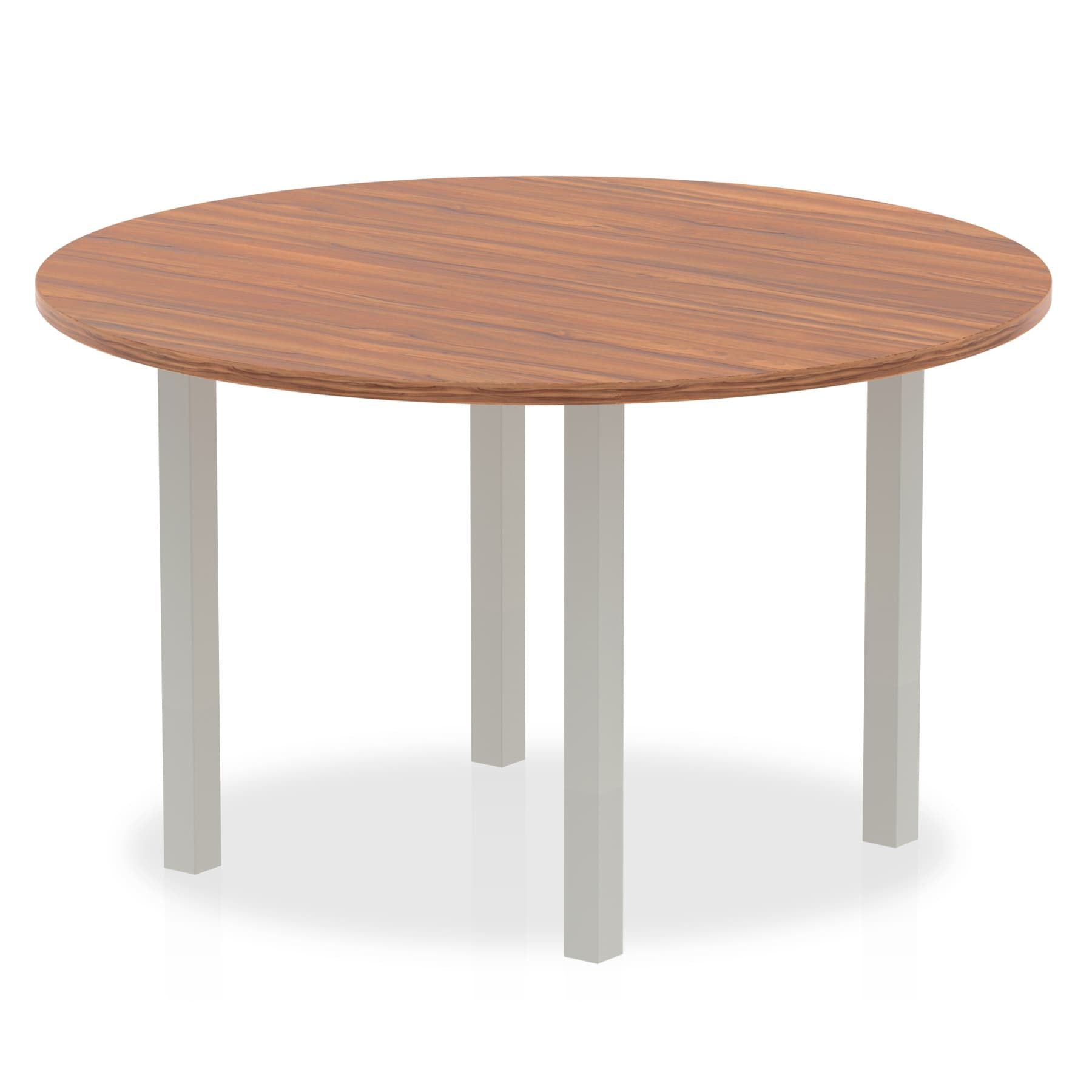 Impulse Round Table with Post Leg - 1000x1000 or 1200x1200 MFC Top, 5-Year Guarantee, Self-Assembly, Multiple Frame Colors