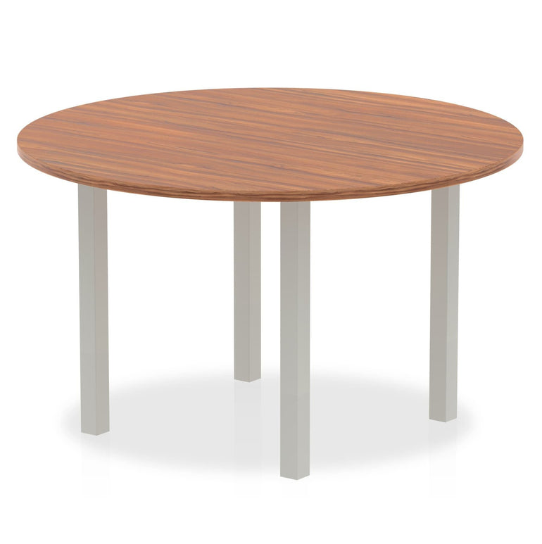 Impulse Round Table with Post Leg - 1000x1000 or 1200x1200 MFC Top, 5-Year Guarantee, Self-Assembly, Multiple Frame Colors