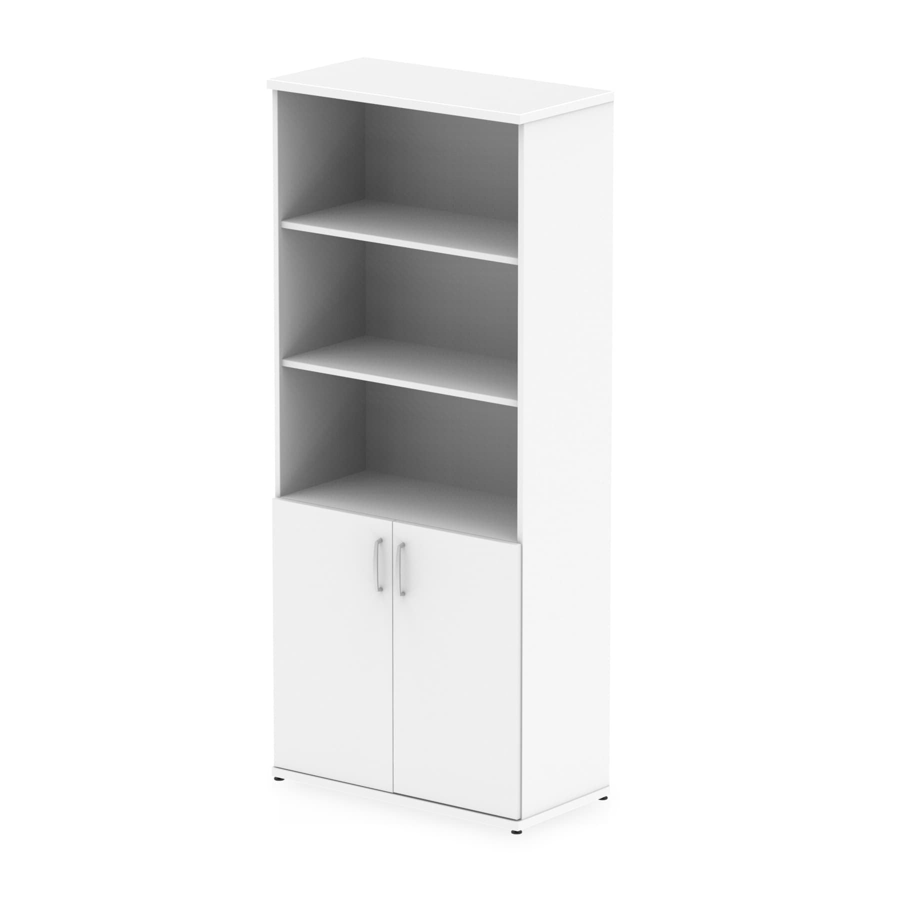 Impulse Open Shelves Cupboard - 800x400x2000mm, MFC Material, Self-Assembly, 5-Year Guarantee, 3 Adjustable Shelves, Lockable Doors