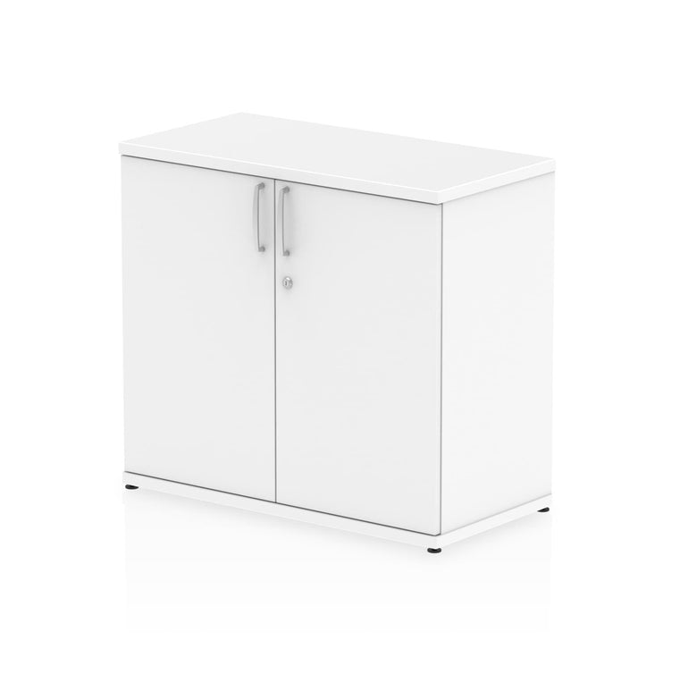 Impulse Desk High Cupboard - 800mm Width, 600mm Depth, 730mm Height, 25mm Thickness, 2 Adjustable Shelves, Lockable, 5-Year Guarantee, 44kg, MFC Material