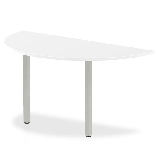 Impulse 1600x800 D-End Conference Table - MFC Material, Silver Post Legs, 5-Year Guarantee, Self-Assembly - 1600Wx800Dx740H mm