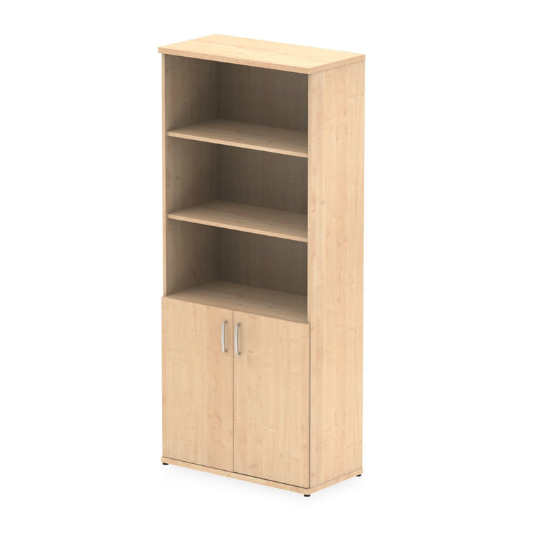 Impulse Open Shelves Cupboard - 800x400x2000mm, MFC Material, Self-Assembly, 5-Year Guarantee, 3 Adjustable Shelves, Lockable Doors