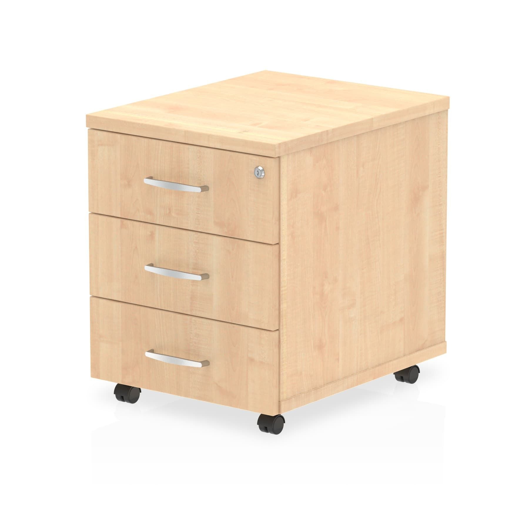 Impulse Mobile Pedestal - 2/3 Lockable Drawers, MFC Material, 430x500x510mm, 25mm Thickness, 5-Year Guarantee