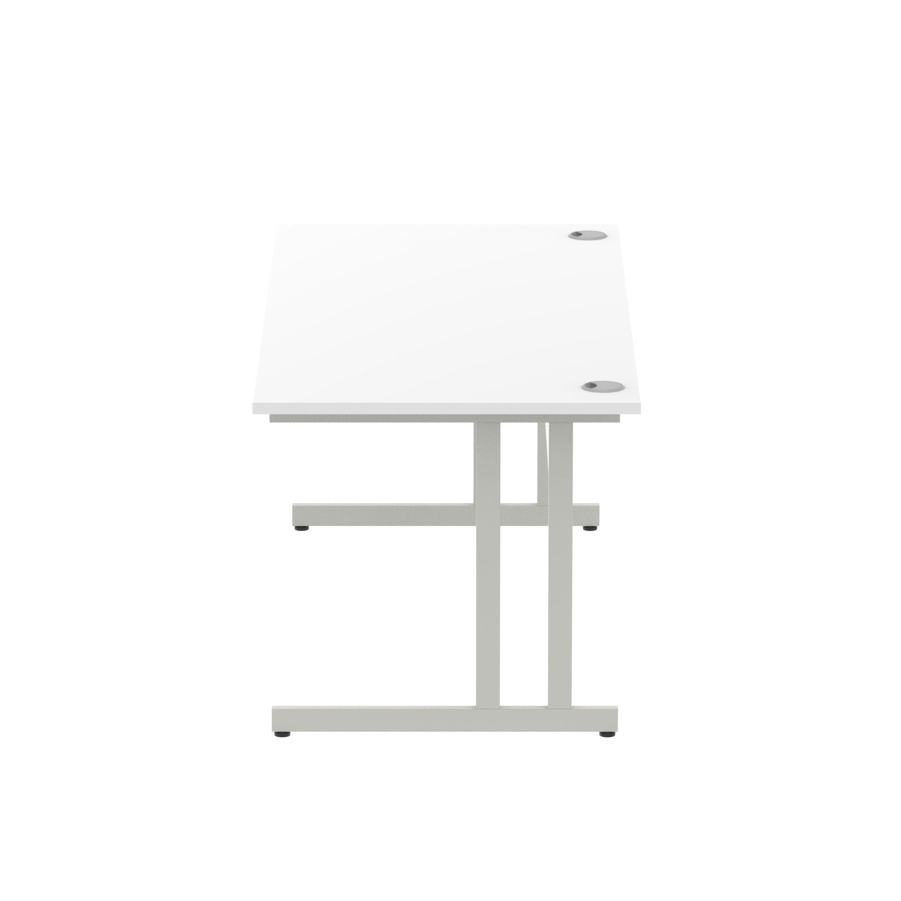 Impulse 1800mm Straight Desk Cantilever Leg - Rectangular MFC Table, 1800x800 Top, Silver/White/Black Frame, 5-Year Guarantee, Self-Assembly