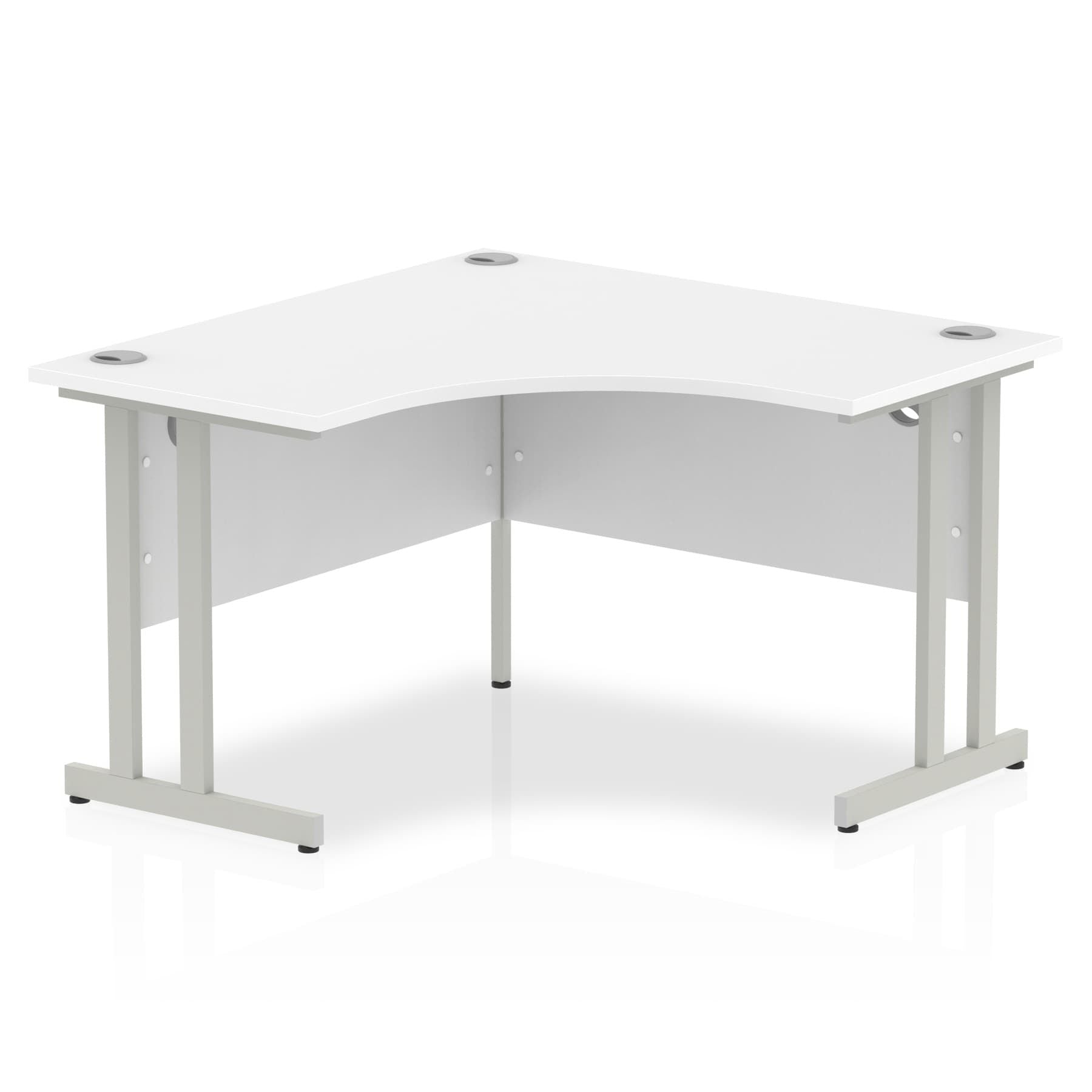 Impulse 1200mm Cantilever Leg Corner Desk - MFC Material, Self-Assembly, 5-Year Guarantee, Silver/White/Black Frame, 1200x1200 Top Size