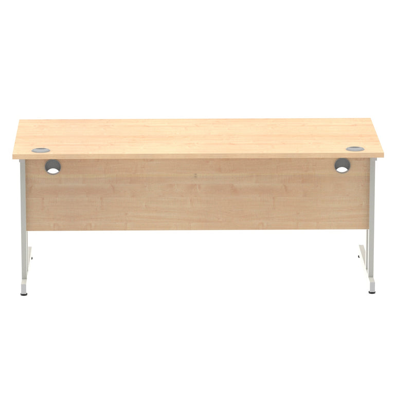 Impulse 1800mm Straight Desk Cantilever Leg - Rectangular MFC Table, 1800x800 Top, Silver/White/Black Frame, 5-Year Guarantee, Self-Assembly