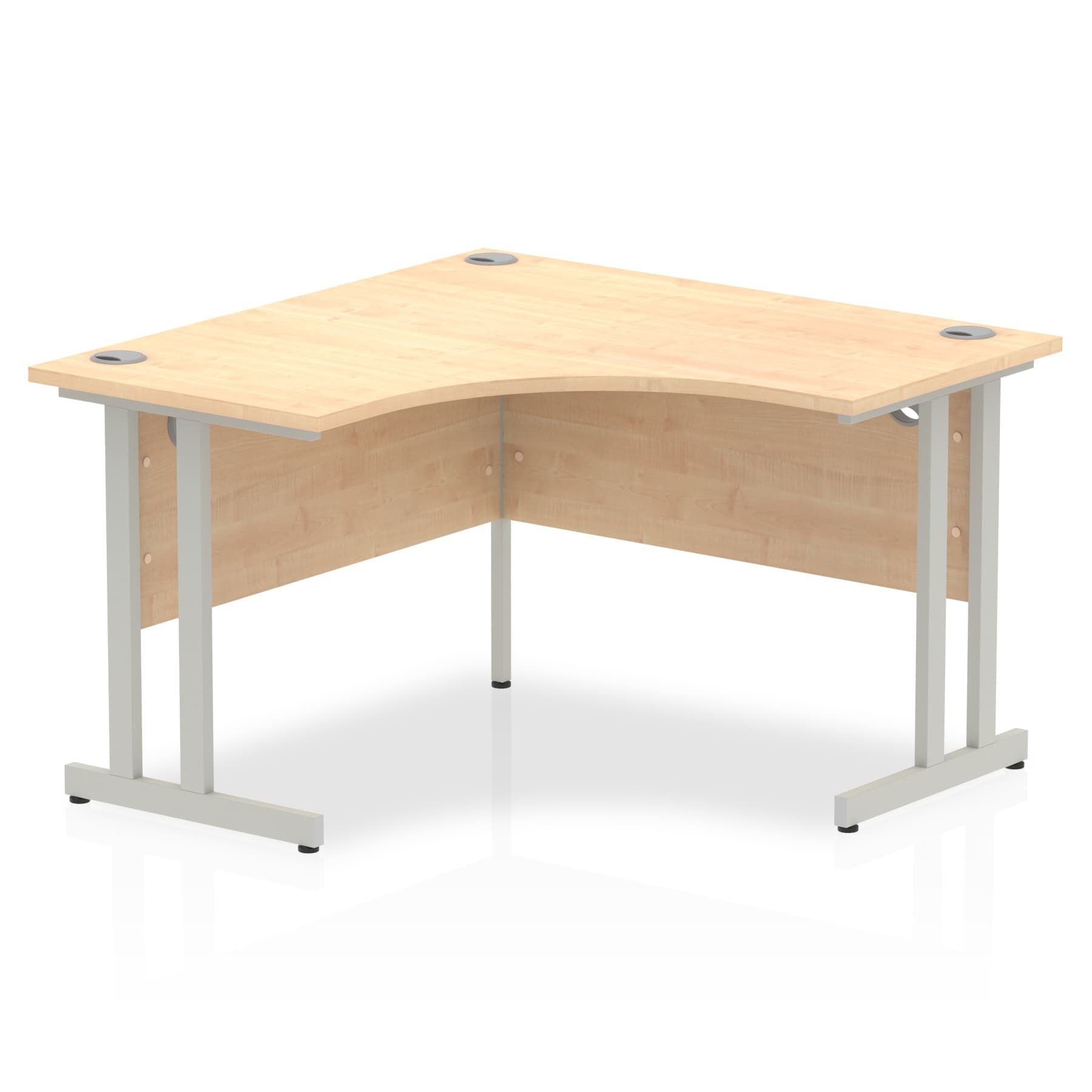 Impulse 1200mm Cantilever Leg Corner Desk - MFC Material, Self-Assembly, 5-Year Guarantee, Silver/White/Black Frame, 1200x1200 Top Size