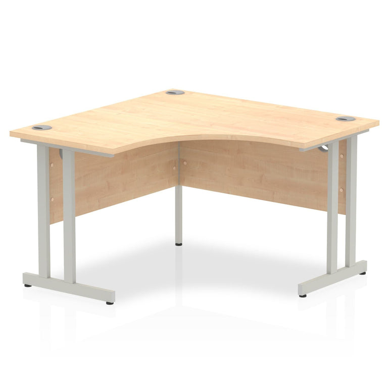 Impulse 1200mm Cantilever Leg Corner Desk - MFC Material, Self-Assembly, 5-Year Guarantee, Silver/White/Black Frame, 1200x1200 Top Size