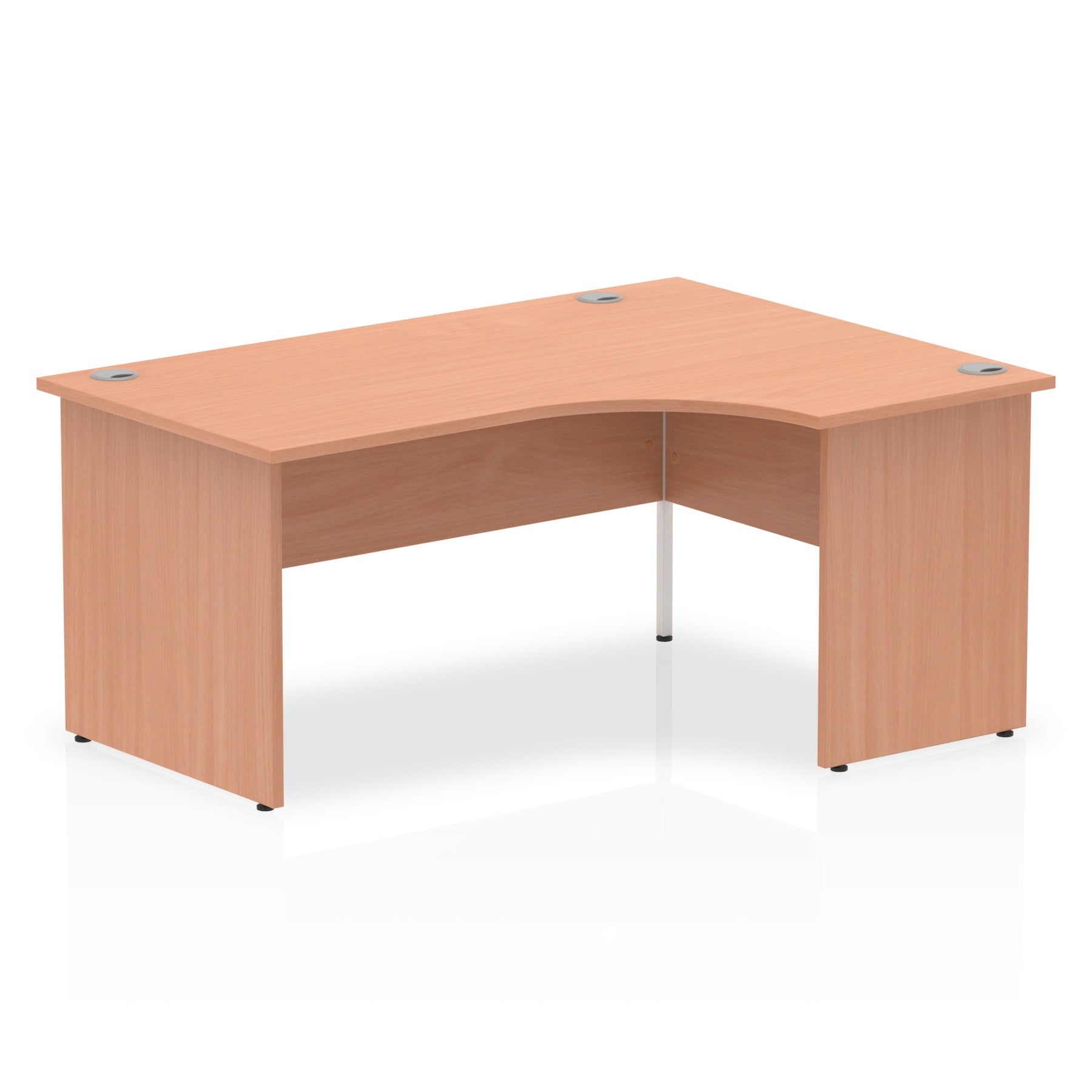 Impulse 1600mm Right Crescent Corner Desk with Panel End Leg - MFC Material, Self-Assembly, 5-Year Guarantee, 1600x1200mm Top