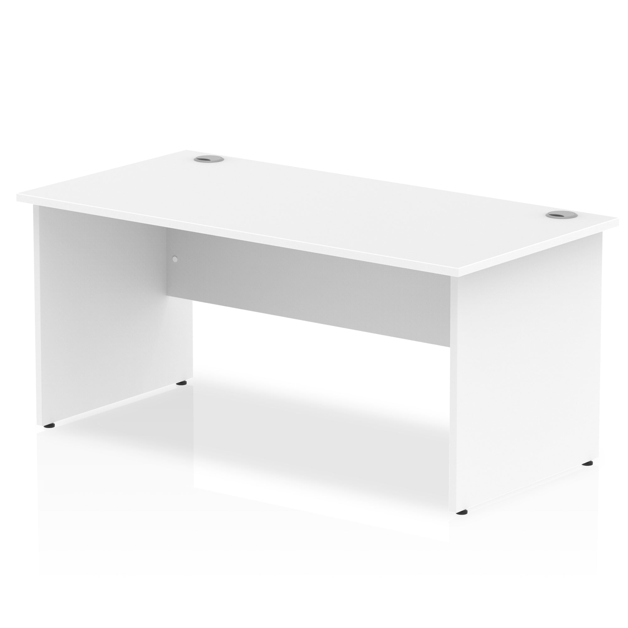 Impulse 1600mm Straight Desk Panel End Leg - MFC Rectangular Table, Self-Assembly, 5-Year Guarantee, 1600x800 Top, White/Matching Frame