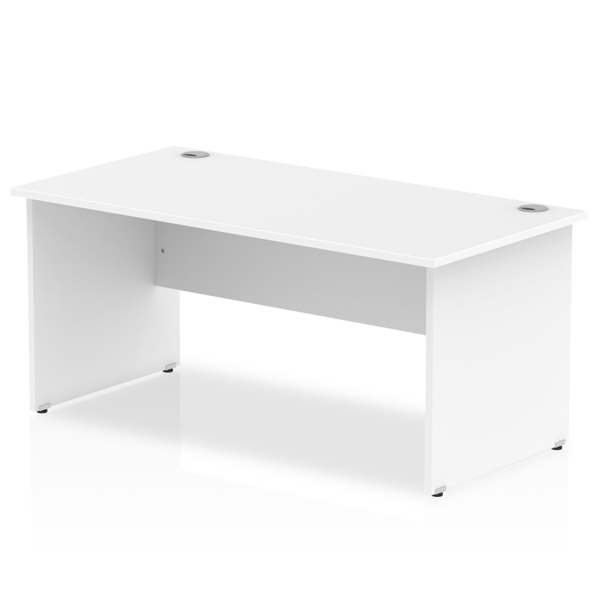 Impulse 1800mm Straight Desk Panel End Leg - MFC Rectangular Table, Self-Assembly, 5-Year Guarantee, 1800x800mm, White Panel, 53.3kg