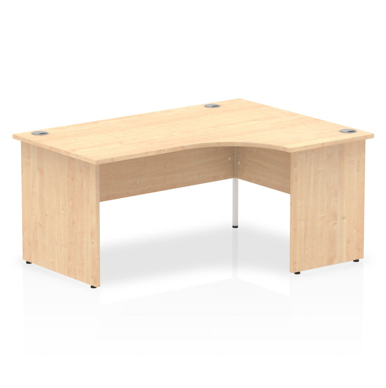 Impulse 1600mm Right Crescent Corner Desk with Panel End Leg - MFC Material, Self-Assembly, 5-Year Guarantee, 1600x1200mm Top