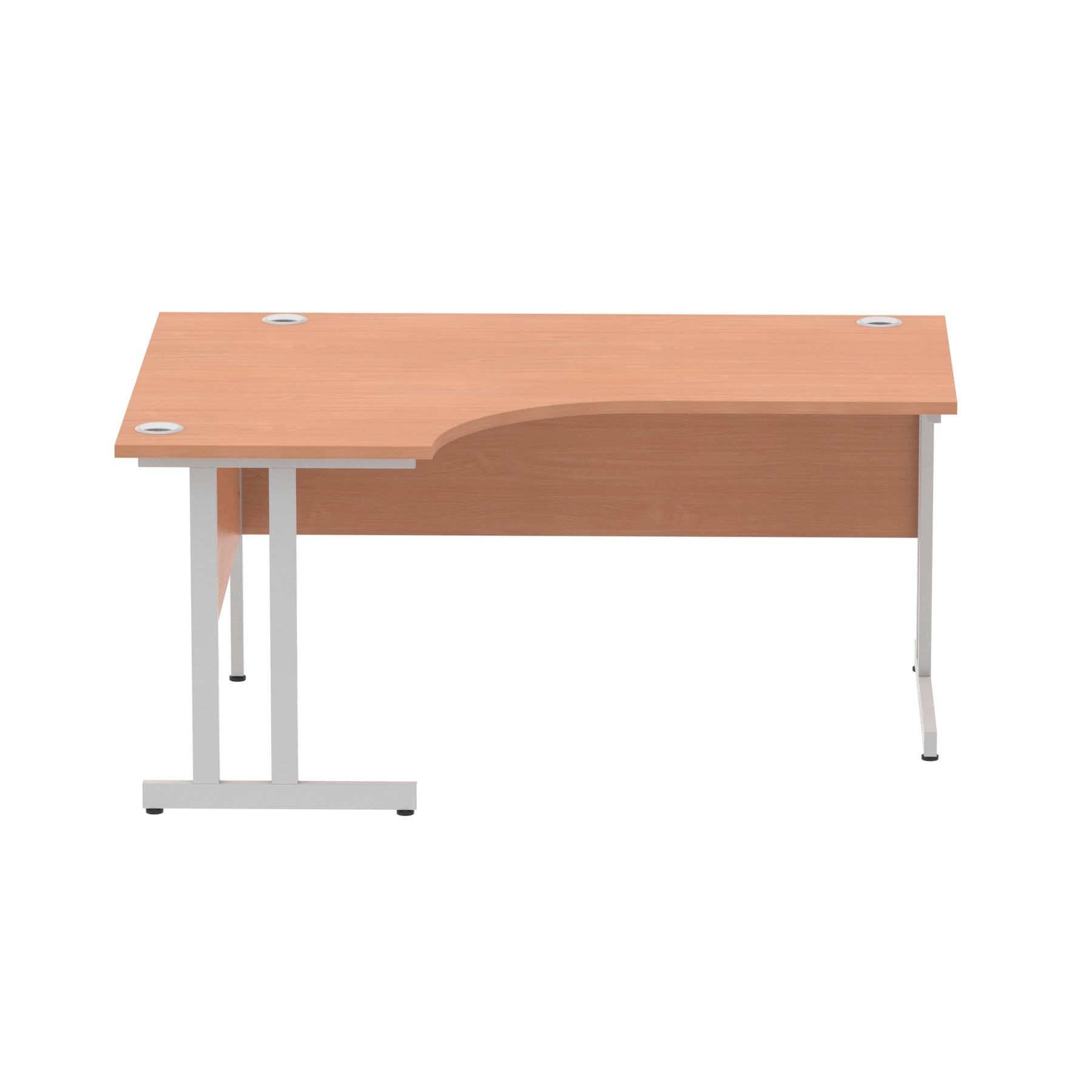 Dynasty Freestanding Corner Desk | Cable Managed Leg | Sturdy & Weather Resistant | 1600mm Left Crescent | Melamine Finish