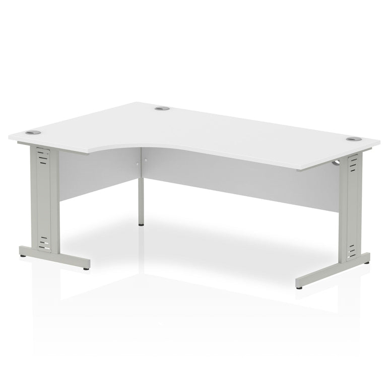 Impulse 1800mm Left Crescent Corner Desk | Cable Managed Leg | Sturdy Build | Weather & Heat Resistant Melamine Finish