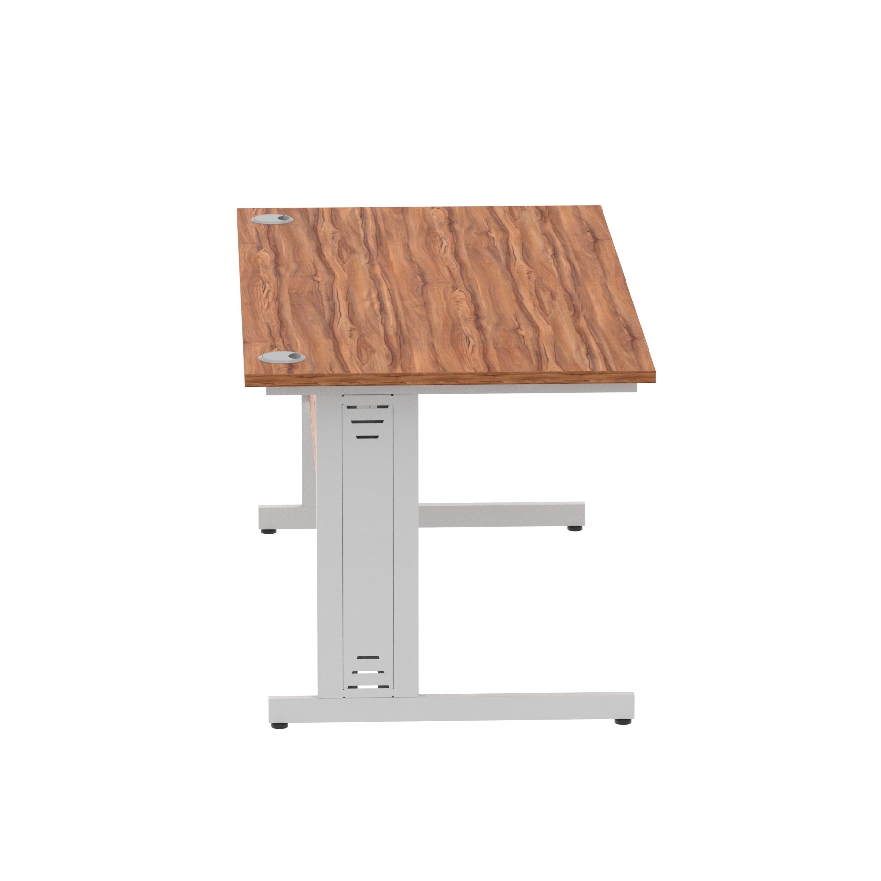 Impulse 1600mm Straight Desk with Cable Managed Leg - MFC Rectangular Table, 1600x800, Silver/White Frame, 5-Year Guarantee